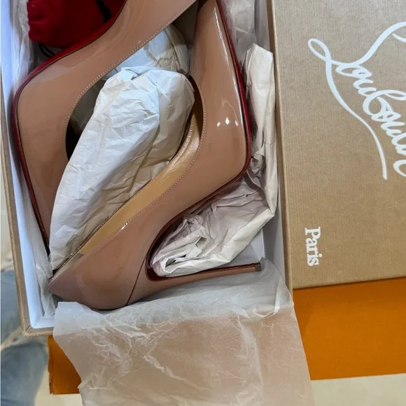Christian Louboutin Women's Patent Leather Pumps - Nude - Picture 4 of 5